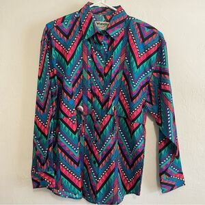 Vintage Wrangler Aztec Pearl Snap